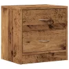 Antik fa színű szerelt fa éjjeliszekrény 40 x 30 x 40 cm