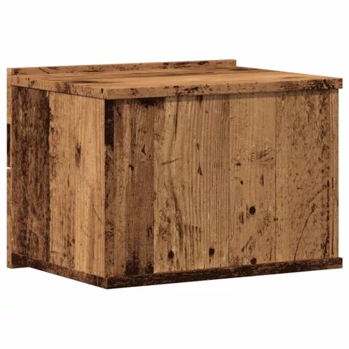 Antik fa színű falra szerelhető éjjeliszekrény 40x32x30 cm