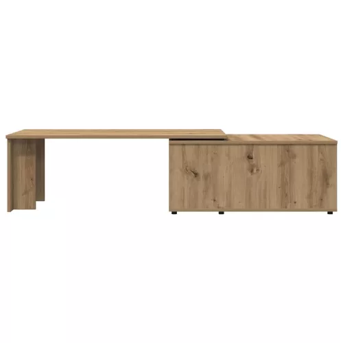 Kézműves tölgy színű szerelt fa dohányzóasztal 150x50x35 cm