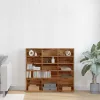 Antik fa színű szerelt fa CD-szekrény 102 x 23 x 89,5 cm
