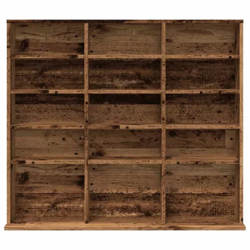 Antik fa színű szerelt fa CD-szekrény 102 x 23 x 89,5 cm