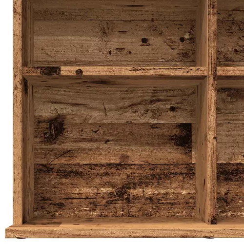 Antik fa színű szerelt fa CD-szekrény 102 x 23 x 89,5 cm