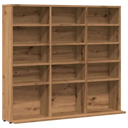 Kézműves tölgy színű szerelt fa CD-szekrény 100 x 23 x 89,5 cm