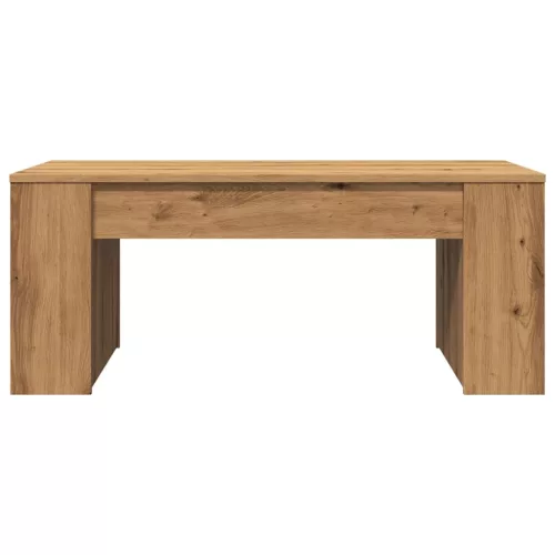 Kézműves tölgy színű szerelt fa dohányzóasztal 102 x 55 x 42 cm