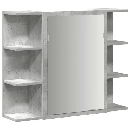 Betonszürke forgácslap fürdőszobai tükör 80 x 20,5 x 64 cm