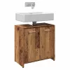 Antik fa színű szerelt fa fürdőszobai mosdószekrény 60x33x60 cm