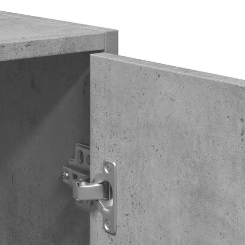 Betonszürke szerelt fa fürdőszobaszekrény tükörrel