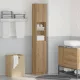 Kézműves tölgyfa fürdőszobaszekrény 32 x 25,5 x 190 cm redőzött fa