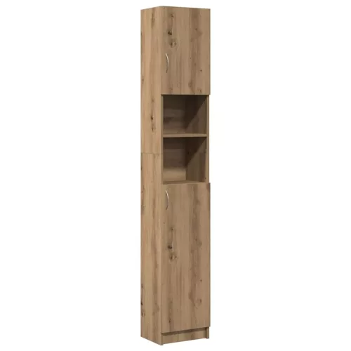Kézműves tölgyfa fürdőszobaszekrény 32 x 25,5 x 190 cm redőzött fa