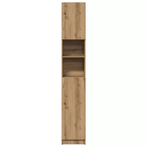 Kézműves tölgyfa fürdőszobaszekrény 32 x 25,5 x 190 cm redőzött fa
