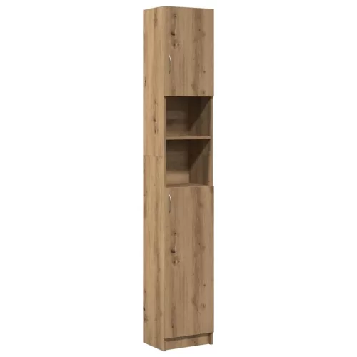 Kézműves tölgyfa fürdőszobaszekrény 32 x 25,5 x 190 cm redőzött fa