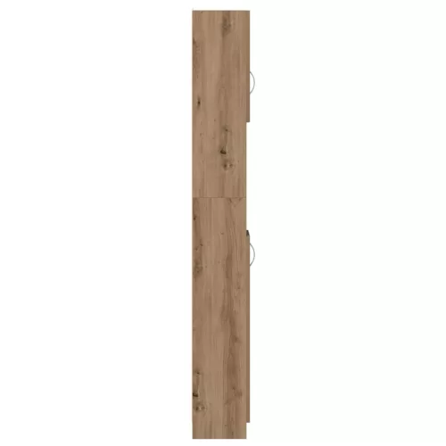 Kézműves tölgyfa fürdőszobaszekrény 32 x 25,5 x 190 cm redőzött fa