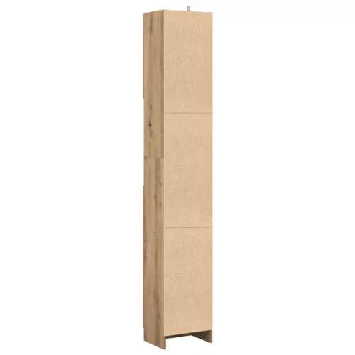 Kézműves tölgyfa fürdőszobaszekrény 32 x 25,5 x 190 cm redőzött fa