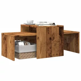   Antik fa színű szerelt fa dohányzóasztal 100 x 48 x 40 cm