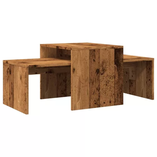 Antik fa színű szerelt fa dohányzóasztal 100 x 48 x 40 cm