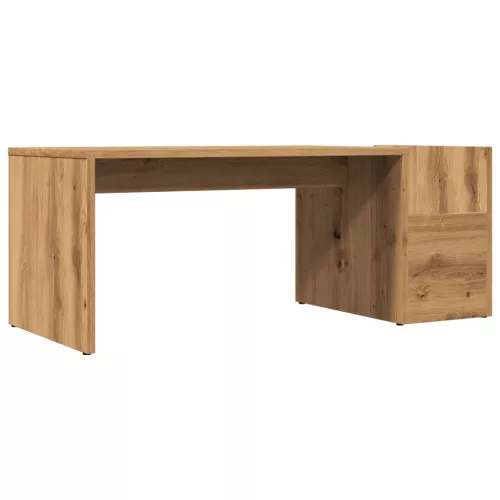 Kézműves tölgy színű szerelt fa dohányzóasztal 90 x 45 x 35 cm