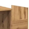 Kézműves tölgy színű szerelt fa dohányzóasztal 90 x 45 x 35 cm