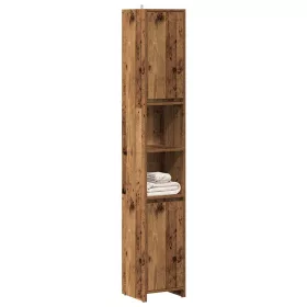   Antik fa színű szerelt fa fürdőszobaszekrény 30 x 30 x 183,5 cm