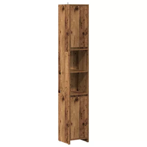 Antik fa színű szerelt fa fürdőszobaszekrény 30 x 30 x 183,5 cm