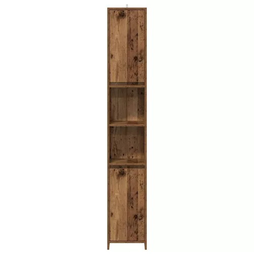 Antik fa színű szerelt fa fürdőszobaszekrény 30 x 30 x 183,5 cm