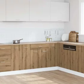   “Lyon” kézműves tölgyszínű szerelt fa fiókos alsószekrény
