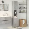 Betonszürke forgácslap fürdőszobaszekrény 30 x 30 x 179 cm