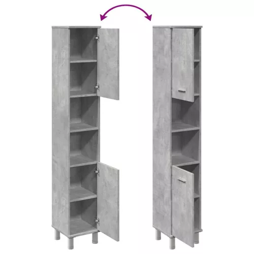 Betonszürke forgácslap fürdőszobaszekrény 30 x 30 x 179 cm