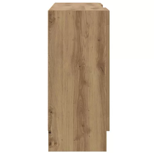 Kézműves tölgy színű szerelt fa tálalószekrény 120x30,5x70 cm