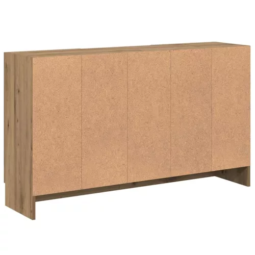 Kézműves tölgy színű szerelt fa tálalószekrény 120x30,5x70 cm
