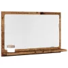 Antik fa színű szerelt fa tükrös fürdőszobaszekrény 60x11x37 cm