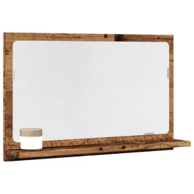   Antik fa színű szerelt fa tükrös fürdőszobaszekrény 60x11x37 cm