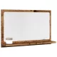 Antik fa színű szerelt fa tükrös fürdőszobaszekrény 60x11x37 cm