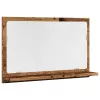 Antik fa színű szerelt fa tükrös fürdőszobaszekrény 60x11x37 cm