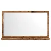 Antik fa színű szerelt fa tükrös fürdőszobaszekrény 60x11x37 cm