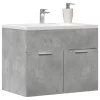 Betonszürke szerelt fa mosdószekrény 60 x 38,5 x 46 cm