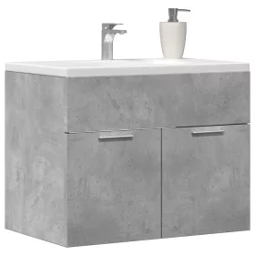 Betonszürke szerelt fa mosdószekrény 60 x 38,5 x 46 cm