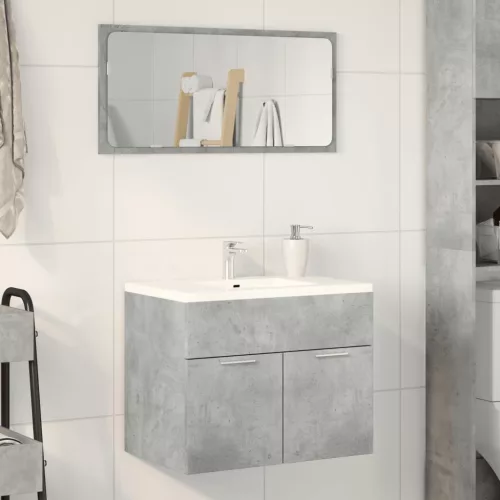 Betonszürke szerelt fa mosdószekrény 60 x 38,5 x 46 cm
