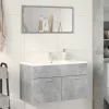 Betonszürke szerelt fa mosdószekrény 80 x 38,5 x 46 cm