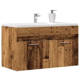   Antik fa színű szerelt fa mosdószekrény 80 x 38,5 x 46 cm