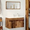 Antik fa színű szerelt fa mosdószekrény 80 x 38,5 x 46 cm