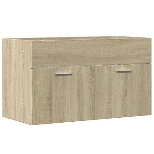 Sonoma tölgy szerelt fa fürdőszobai mosdószekrény 90x38,5x46 cm