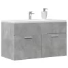 Betonszürke szerelt fa fürdőszobai mosdószekrény 90x38,5x46 cm