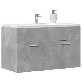   Betonszürke szerelt fa fürdőszobai mosdószekrény 90x38,5x46 cm