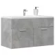 Betonszürke szerelt fa fürdőszobai mosdószekrény 90x38,5x46 cm