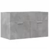 Betonszürke szerelt fa fürdőszobai mosdószekrény 90x38,5x46 cm