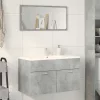 Betonszürke szerelt fa fürdőszobai mosdószekrény 90x38,5x46 cm