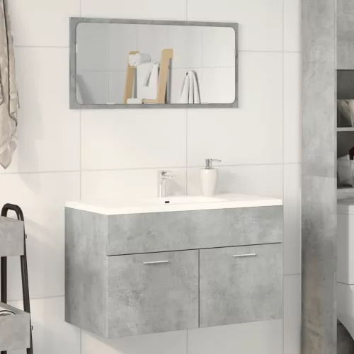 Betonszürke szerelt fa fürdőszobai mosdószekrény 90x38,5x46 cm