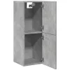 Betonszürke szerelt fa függő fürdőszobaszekrény 30 x 30 x 80 cm