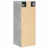 Betonszürke szerelt fa függő fürdőszobaszekrény 30 x 30 x 80 cm