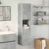 Betonszürke szerelt fa függő fürdőszobaszekrény 30x30x130 cm